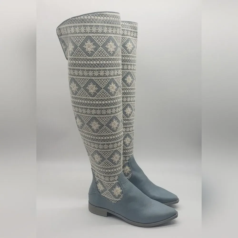 Free People Bren Textile Slouch Boots Size 5.5 NWT